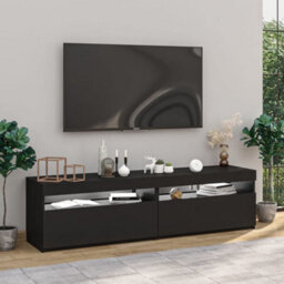 Berkfield Tv Cabinets 2 Pcs With Led Lights Black 75X35X40 Cm - thumbnail 3