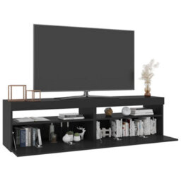 Berkfield Tv Cabinets 2 Pcs With Led Lights Black 75X35X40 Cm - thumbnail 6