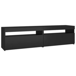 Berkfield Tv Cabinets 2 Pcs With Led Lights Black 75X35X40 Cm - thumbnail 2