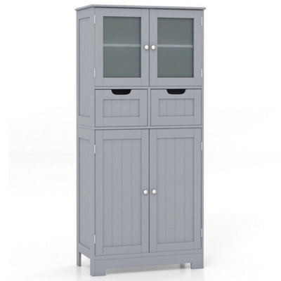 Bathroom Storage Cabinet Tall Freestanding Floor Wood Cabinet Storage Organizer - image 1
