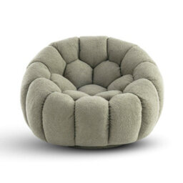 Teddy Boucle Fabric Sage Green Atrani Swivel Accent Chair - thumbnail 3