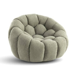 Teddy Boucle Fabric Sage Green Atrani Swivel Accent Chair - thumbnail 2