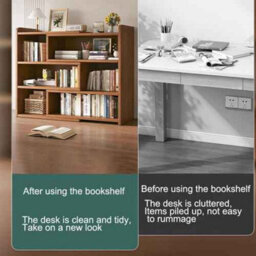 4-Tier Stretchable Wooden Shelf Bookcase - 30-50 X 17 X 80Cm Adjustable Display & Storage Unit Stand - thumbnail 2