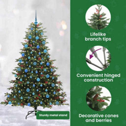 Vidaxl Artificial Christmas Tree With Led Strip Lights Green 180 Cm - thumbnail 8