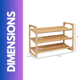 BMBO 3-Tier Wooden Shoe Rack With Sloped Shelves Natural Brown - thumbnail 6