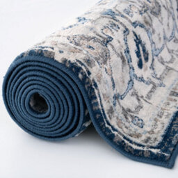 The Rugs Montana Navy Cream Oriental Area Rug And Runner Soft Durable Pet Friendly Easy To Clean Living Room Bedroom 4040 - thumbnail 6
