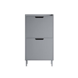 Sobuy Fsr151-Hg,shoe Cabinet Organizer 2 Flip Drawers Storage Cupboard Unit Grey,w50.3Xd17Xh90.5 - thumbnail 1