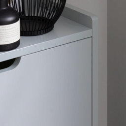 Sobuy Fsr151-Hg,shoe Cabinet Organizer 2 Flip Drawers Storage Cupboard Unit Grey,w50.3Xd17Xh90.5 - thumbnail 6