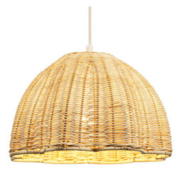 Happy Homewares Intricately Woven Rattan Pendant Light Shade With Scalloped Lower Edge - thumbnail 2