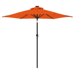 Berkfield Garden Parasol With Leds And Steel Pole Terracotta 225X225X212Cm - thumbnail 5