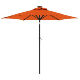 Berkfield Garden Parasol With Leds And Steel Pole Terracotta 225X225X212Cm - thumbnail 2