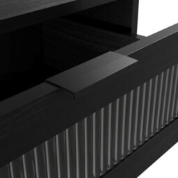 Wyld Haus Lou Matt Black 5-Drawer Reeded Glass Chest Of Drawers - thumbnail 6