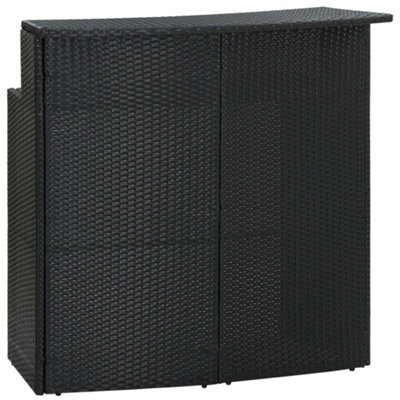 Berkfield Garden Bar Table Black 120X55X110 Cm Poly Rattan - image 1