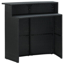 Berkfield Garden Bar Table Black 120X55X110 Cm Poly Rattan - thumbnail 3
