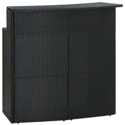 Berkfield Garden Bar Table Black 120X55X110 Cm Poly Rattan - thumbnail 1