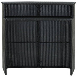 Berkfield Garden Bar Table Black 120X55X110 Cm Poly Rattan - thumbnail 2