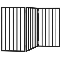 Walplus Black Dog Gate Foldable 3 Panels 150 Cm Poplar Wood - thumbnail 6