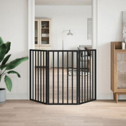 Walplus Black Dog Gate Foldable 3 Panels 150 Cm Poplar Wood - thumbnail 3