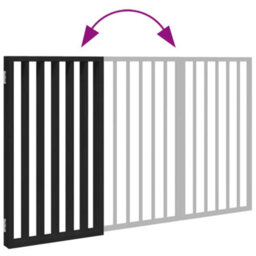 Walplus Black Dog Gate Foldable 3 Panels 150 Cm Poplar Wood - thumbnail 7