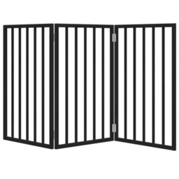Walplus Black Dog Gate Foldable 3 Panels 150 Cm Poplar Wood - thumbnail 4