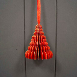 Four Candle Set Of 6 Honeycomb Christmas Ornaments With Velvet Ribbon - thumbnail 1