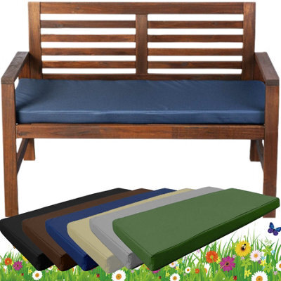 TheWhiteWater Limited Garden Bench Cushion - Patio Pub Furniture Bench Seat Pad - Weather & Waterproof Fabric - 4 Seater - Navy Blue - image 1