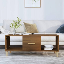 Berkfield Coffee Table Brown Oak 102X50X40 Cm Engineered Wood - thumbnail 1