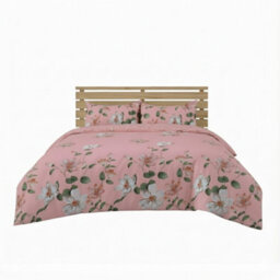 Flower Complete Bedding Set Duvet Cover Set Pillowcase Fitted Sheet Pink - thumbnail 5