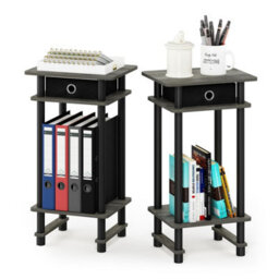 Walplus Pasir 3-Tier Corner Open-Shelf Bookcase, French Oak Finish - thumbnail 5