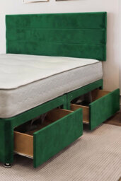Knight Sleep York Emerald Plush 4Ft Hybrid Sprung Orthopaedic Divan Bed Set 2 Drawers With Upholstered Headboard - Small Double - thumbnail 2