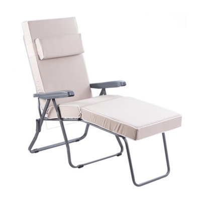 Alfresia Garden Sun Lounger - Charcoal Frame With Taupe Luxury Cushion - image 1