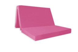 Mattress Guru Double Folding Z Bed, Tri - Folding Futon Mattress, Travel Camping Bed With Protective Travel Cover, Pink - thumbnail 1