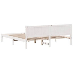 Berkfield Modern White Pine Wood Bed Frame White Solid Pine Wood 180 X 200 Cm - thumbnail 7