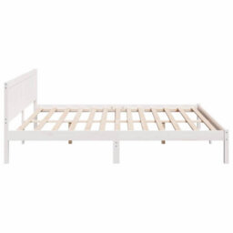 Berkfield Modern White Pine Wood Bed Frame White Solid Pine Wood 180 X 200 Cm - thumbnail 6