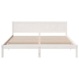 Berkfield Modern White Pine Wood Bed Frame White Solid Pine Wood 180 X 200 Cm - thumbnail 5