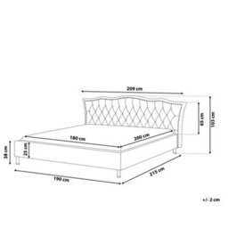 Beliani Bed Faux Leather Metz 180 X 200 Cm (Eu Super King) Black - thumbnail 3