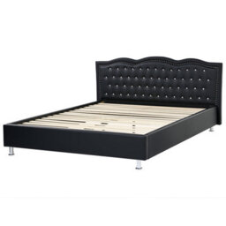 Beliani Bed Faux Leather Metz 180 X 200 Cm (Eu Super King) Black - thumbnail 6