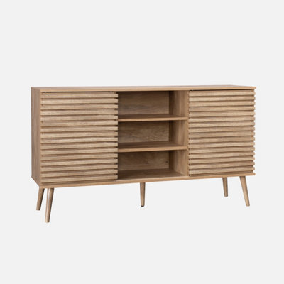 Sweeek - 140Cm Scandi-Style Sideboard With Wooden Effect Natural 140X39X79 Cm - Madere - image 1