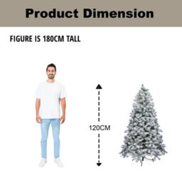 Shatchi 6Ft Yukon Pine Artificial Green Christmas Tree Snow Flocked 550 Tips Branches Snowy Bushy Home Decorations - thumbnail 6
