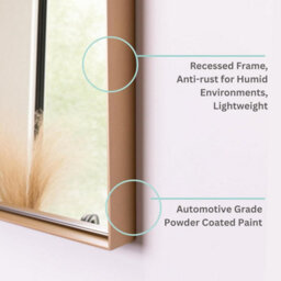 Mood Premium Rectangular Bathroom Mirror Gold Framed Wall Mounted, Recessed Rectangle Frame Modern & Stylish (70Cm X 50Cm) - thumbnail 4