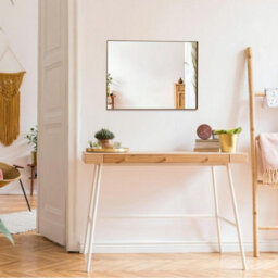 Mood Premium Rectangular Bathroom Mirror Gold Framed Wall Mounted, Recessed Rectangle Frame Modern & Stylish (70Cm X 50Cm) - thumbnail 5