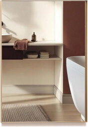 Mood Premium Rectangular Bathroom Mirror Gold Framed Wall Mounted, Recessed Rectangle Frame Modern & Stylish (70Cm X 50Cm)