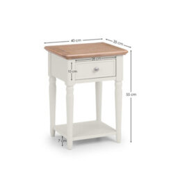 Julian Bowen Provence 1 Drawer Side Table - Limed Oak And Grey - thumbnail 9