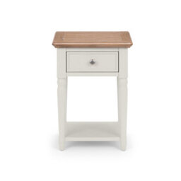 Julian Bowen Provence 1 Drawer Side Table - Limed Oak And Grey - thumbnail 5