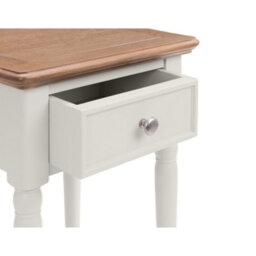Julian Bowen Provence 1 Drawer Side Table - Limed Oak And Grey - thumbnail 7