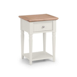 Julian Bowen Provence 1 Drawer Side Table - Limed Oak And Grey - thumbnail 2