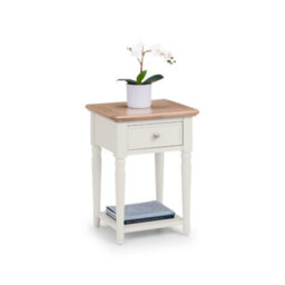 Julian Bowen Provence 1 Drawer Side Table - Limed Oak And Grey - thumbnail 4