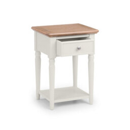 Julian Bowen Provence 1 Drawer Side Table - Limed Oak And Grey - thumbnail 3