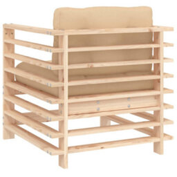 Berkfield Garden Chairs With Cushions 2 Pcs Solid Wood Pine - thumbnail 6