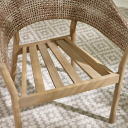 Furniturebox 2X Asa Set Wooden Garden Dining Chairs, Wicker Rattan Garden Chairs, Outdoor & Patio Dining Chairs, Cream Cushions - thumbnail 5